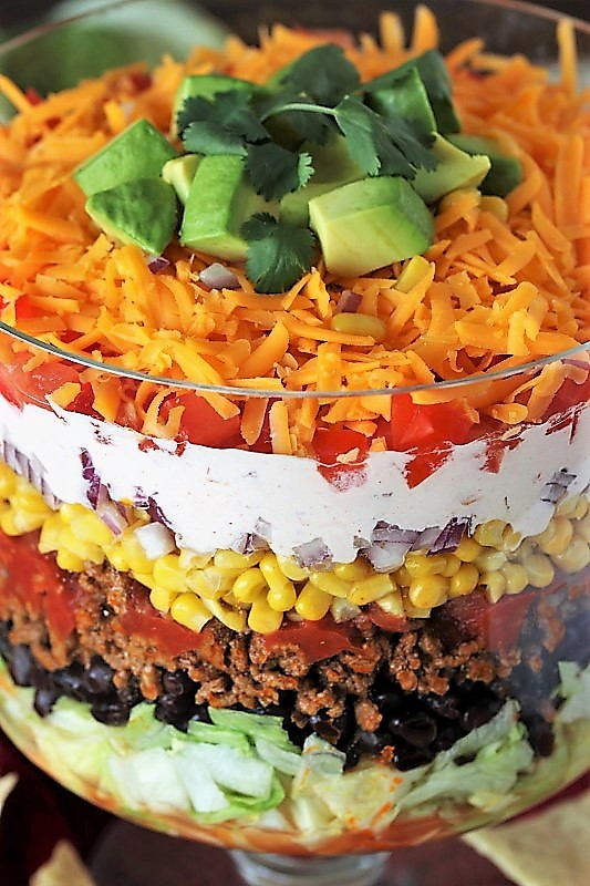Layered Taco Salad {For a Crowd or Family Taco Night!} The Kitchen is
