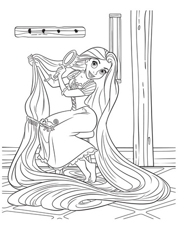 Rapunzel coloring pages for kids printable