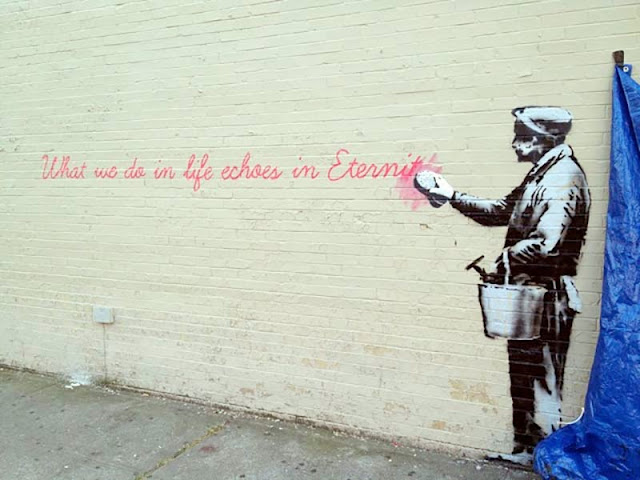 "Eternity" Probably New Banksy Piece Uncovered Early For "Better Out Than In" In New York City. 1