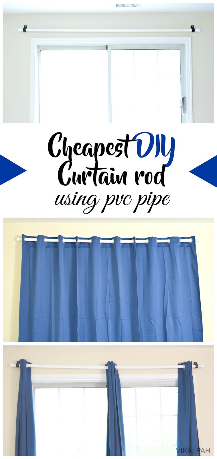 Cheapest DIY Curtain rod using PVC pipe
