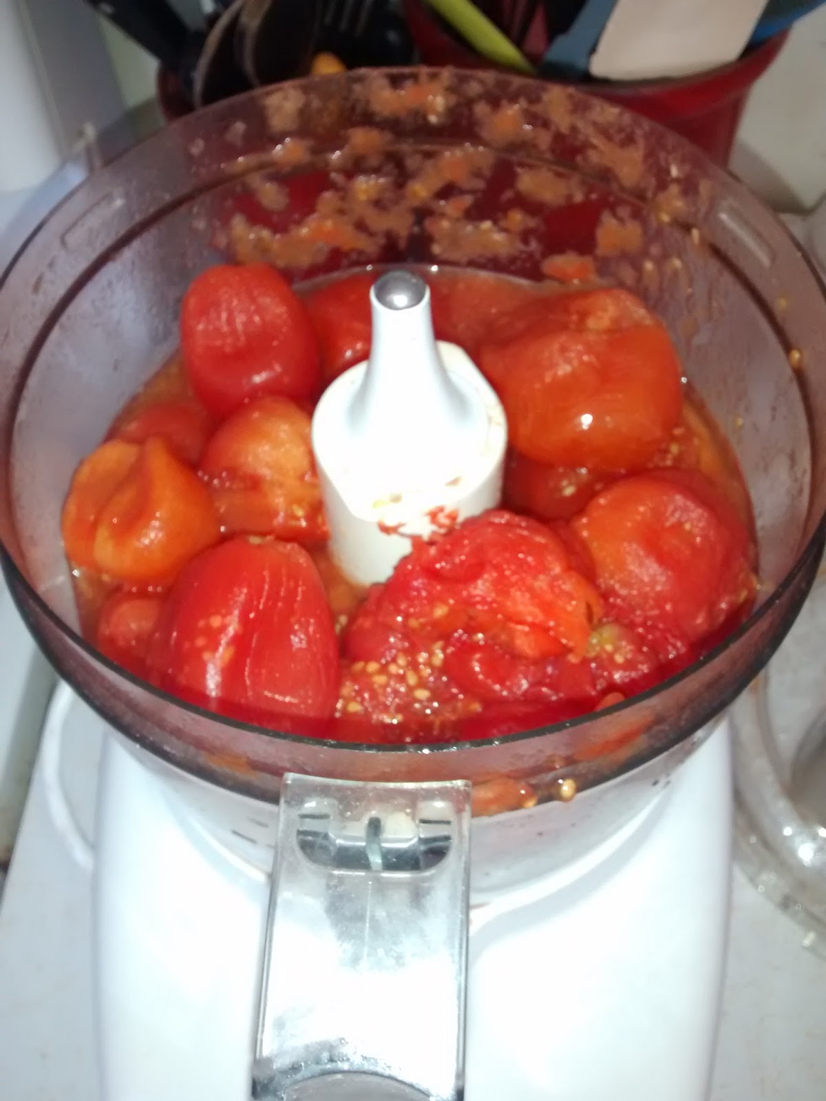 Country Mom at Home Making Tomato Sauce From Frozen Tomatoes