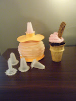 Cake Ice Cream Cones with Tupperware Squeeze It nozzles