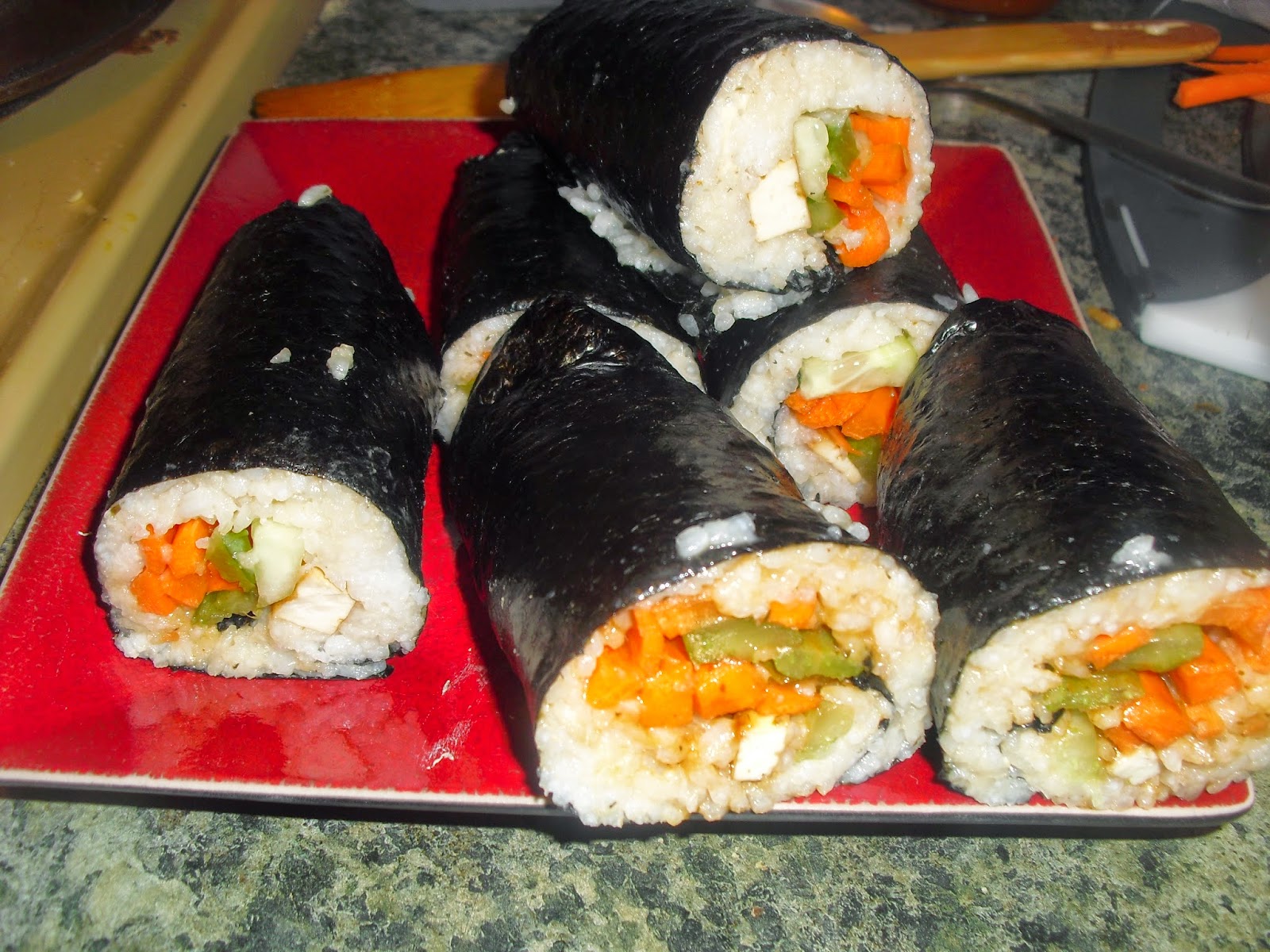 HERRRBIVORE VEGAN SUSHI ROLLS (without a bamboo mat)