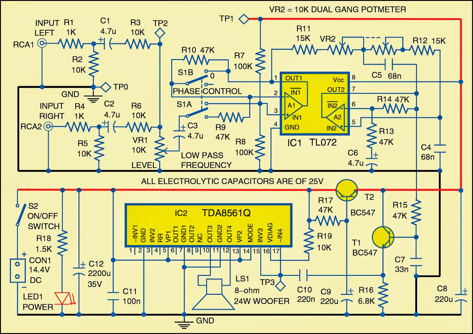 Subwoofer For Cars Circuit Diagram