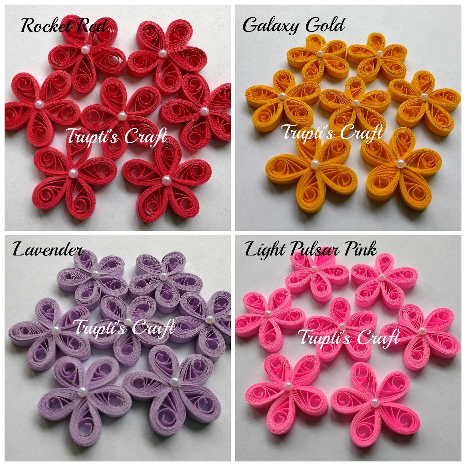 Trupti's Craft Paper Quilling Small Flowers Embellishment