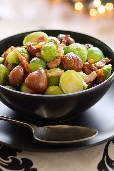 Brussels Sprouts with Bacon And Chestnuts Brussels Sprouts with Bacon And Chestnuts