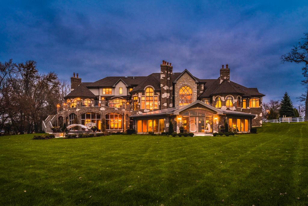 24,000 Square Foot Lakefront Brick and Stone Mega Mansion In Antioch
