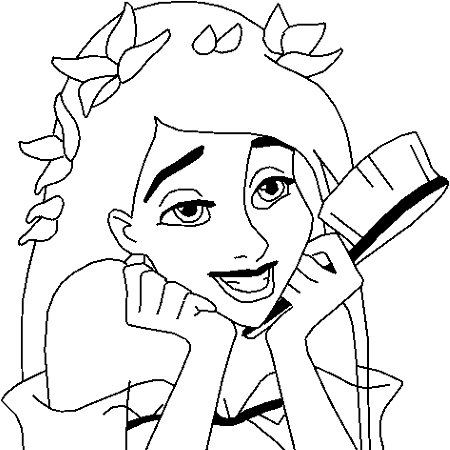 Dibujos animados para colorear: Encantada para colorear