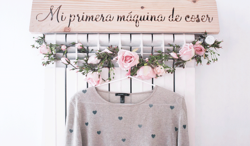 Decoración en madera Letrero de madera personalizado para miprimeramaquinadecoser.es