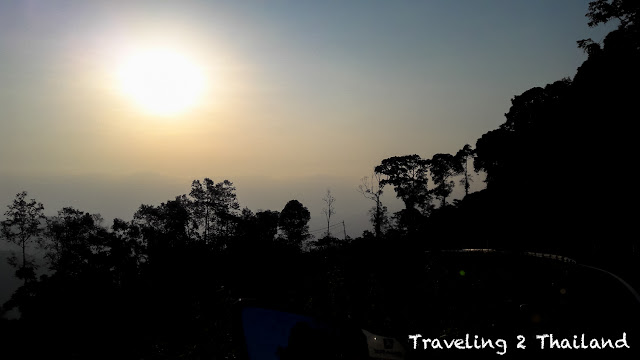 Sunrise along route 1256 in Nan, North Thailand Motorbike Riding in Thailand