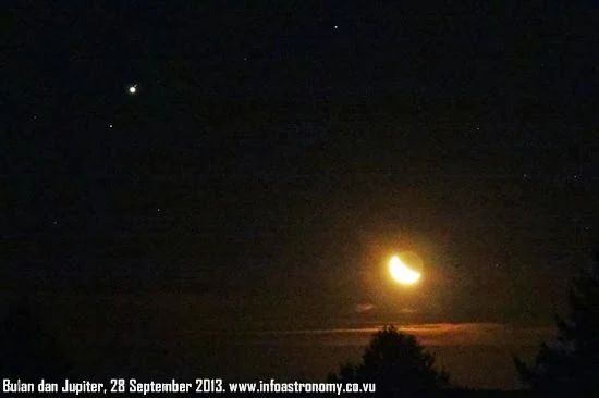 Foto: Dekatnya Bulan dan Jupiter 28 September 2013