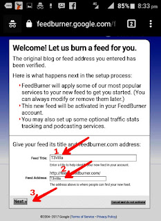 T3Villa :अपने ब्लोग के लिये Feedburner पर Account कैसे बनायें|