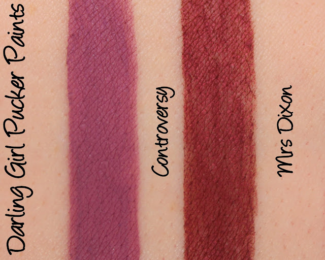 Darling Girl Pucker Paints - Brain Fart, Controversy and Mrs Dixon Swatches & Review