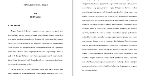 Makalah Pkn Otonomi Daerah Klik Contoh Makalah
