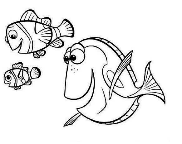 Buku halaman mewarnai gambar nemo si ikan lucu untuk anak