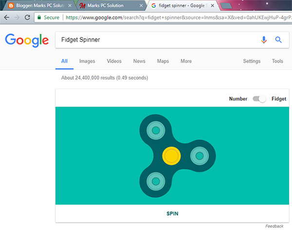Fidget Spinner on Web Browser