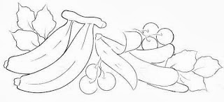 desenho bananas e cerejas  para pintar