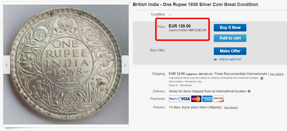 Indian Very Rare Coin Sell in High Price Indian Very Rare Coin Sell in High Price