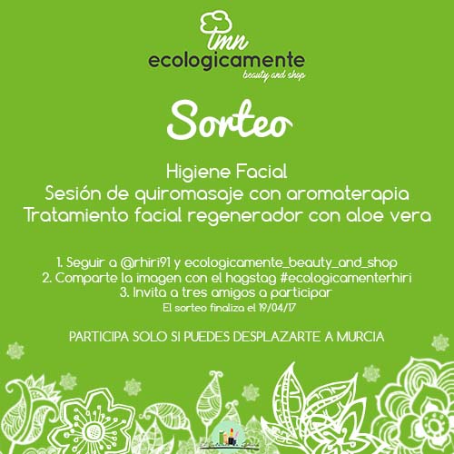 SORTEO | Ecológicamente Beauty and Shop | El Estante de Rhiri