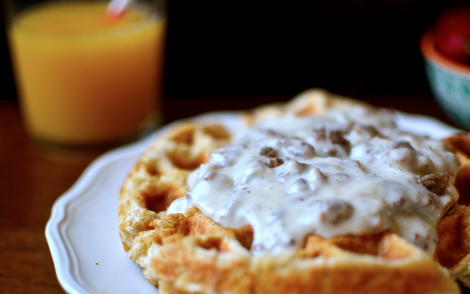 Yammie's Noshery Waffle Biscuits and Gravy