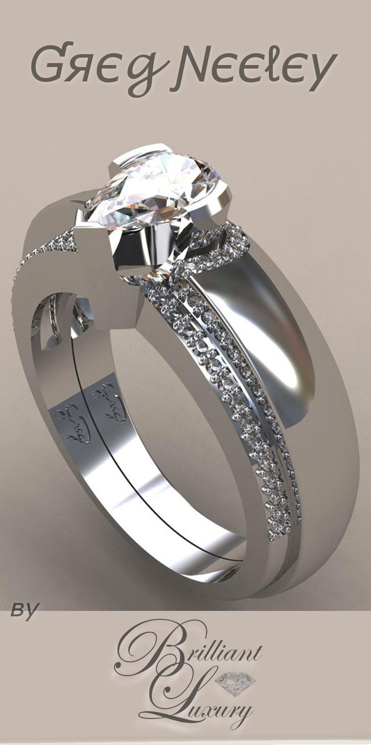 Brilliant Luxury ♦ Greg Neeley Pear Wrap Engagement Set Brilliant Luxury ♦ Greg Neeley Pear Wrap Engagement Set