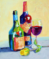 wine paintings painting bottles oil rose acrylic nancy fine yellow standlee sold bottle artist ice cream double found canvas paintworks