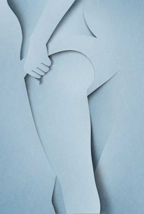 eiko ojala ilustração arte corte montagem papel mulher nua