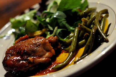 Chicken Cacciatore, Green Beans, and Salad at Borgo Argenina in Gaiole in Chianti, Italy - Photo by Taste As You Go