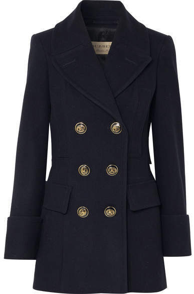 Burberry - Double-breasted Wool-felt Coat – Navy