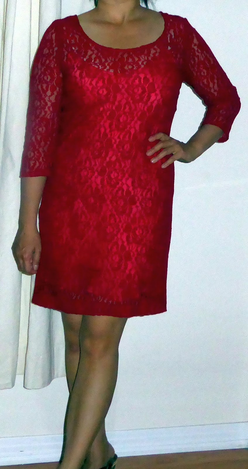 Frou Frou by lovenicky: Refashioned: Red lace dress got sleeves!