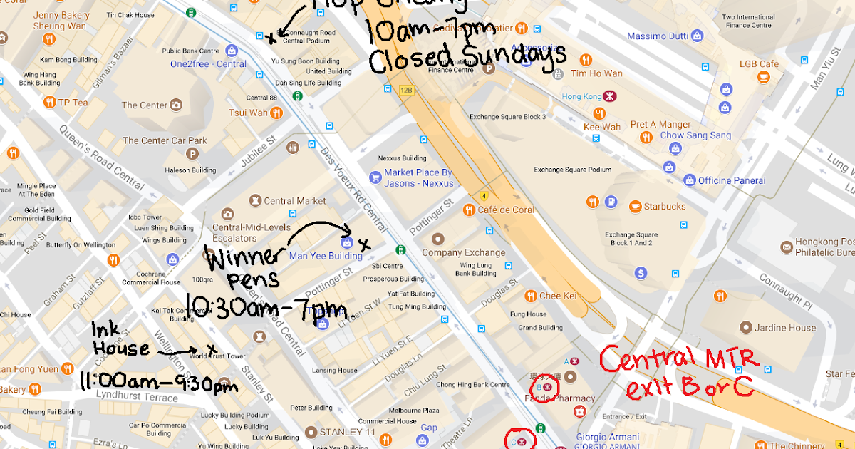 Inquisitive Quill Fountain Pen Stores in Hong Kong with Maps