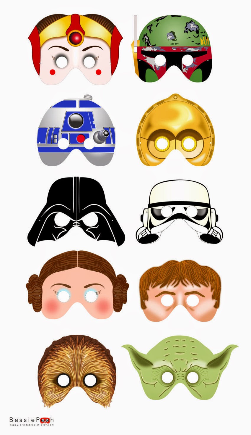 Máscaras de Star Wars para Imprimir Gratis. 