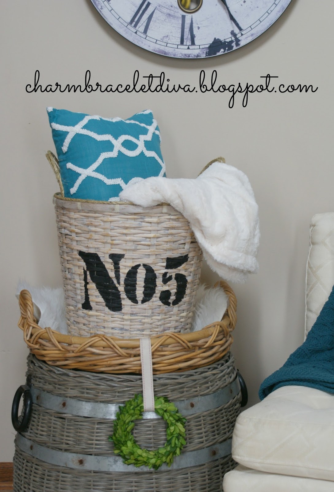 Our Hopeful Home How to Transform a Thrift Store Basket into a Chic Home Storage Solution.