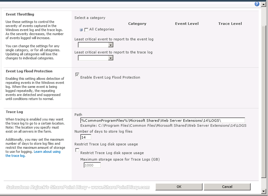 sharepoint 2010 diagnostic logging best practices