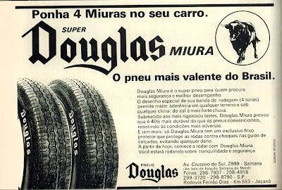 propaganda pneus Douglas - 1976.  reclame de carros anos 70. brazilian advertising cars in the 70. os anos 70. história da década de 70; Brazil in the 70s; propaganda carros anos 70; Oswaldo Hernandez;