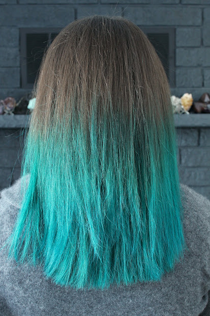 two years of turquoise dip dyed