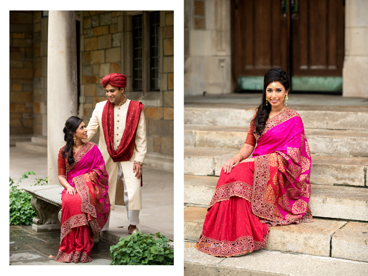 University of Michigan Law Quad Indian Wedding Photography Portraits - Sudeep Studio.com Ann Arbor Photographer