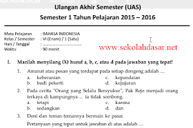 Contoh Soal Pelajaran Puisi Dan Pidato Populer Soal Uas Bahasa Indonesia Semester 1 Kelas 6 Sd