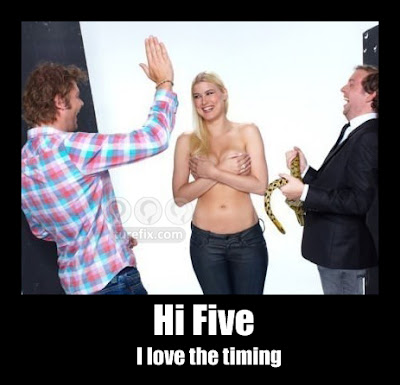 Hi Five funny hot girls topless picture