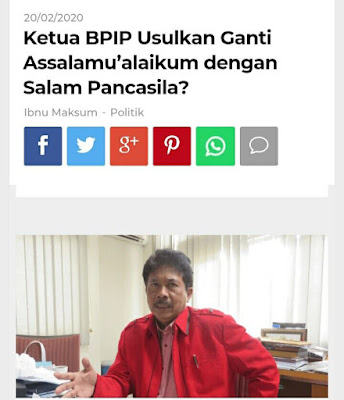 Usul Assalamualaikum Diganti Salam Pancasila, Kepala BPIP Panen Hujatan, Lagi