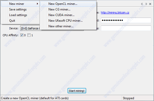 Bitcoin miner setup