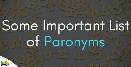 Some Important List of Paronyms 