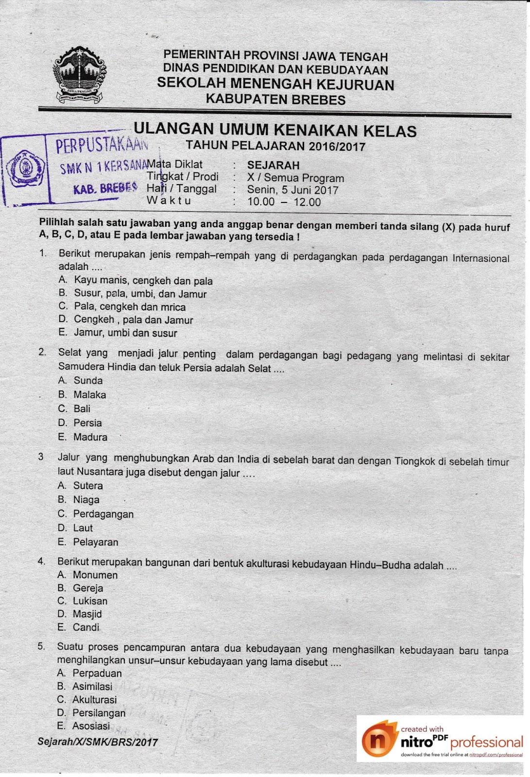 Kisi Kisi Soal Sejarah Indonesia Wajib X 2017 Jawabanku.id Kisi Kisi Soal Sejarah Indonesia Wajib X 2017 Jawabanku.id