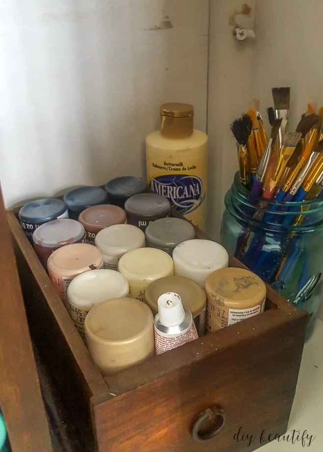 organizing craft supplies by color