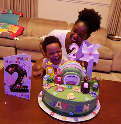 2a Joseph Yobo and Adaeze Igwe-Yobo celebrate their son as he turns two years old