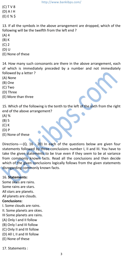 state bank of india clerk exam paper