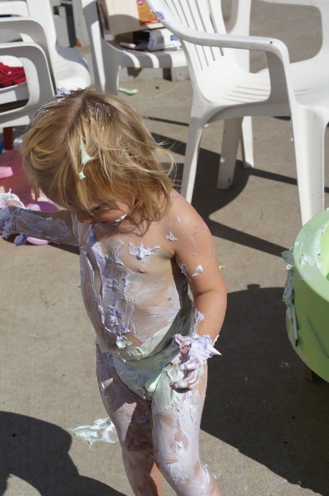 mud nakey Shaving Cream Painting -Toddler/Young Child Activity - Living with Lady