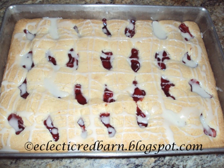 Eclectic Red Barn: Easy Cherry Squares baked with frosting