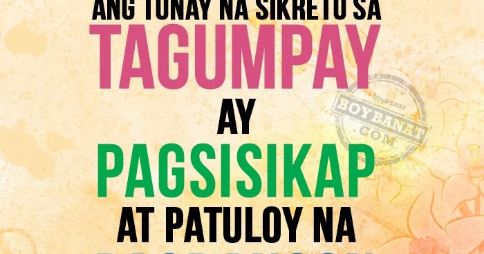 Tagalog Motivational Quotes and Pinoy Motivation Sayings ~ Boy Banat