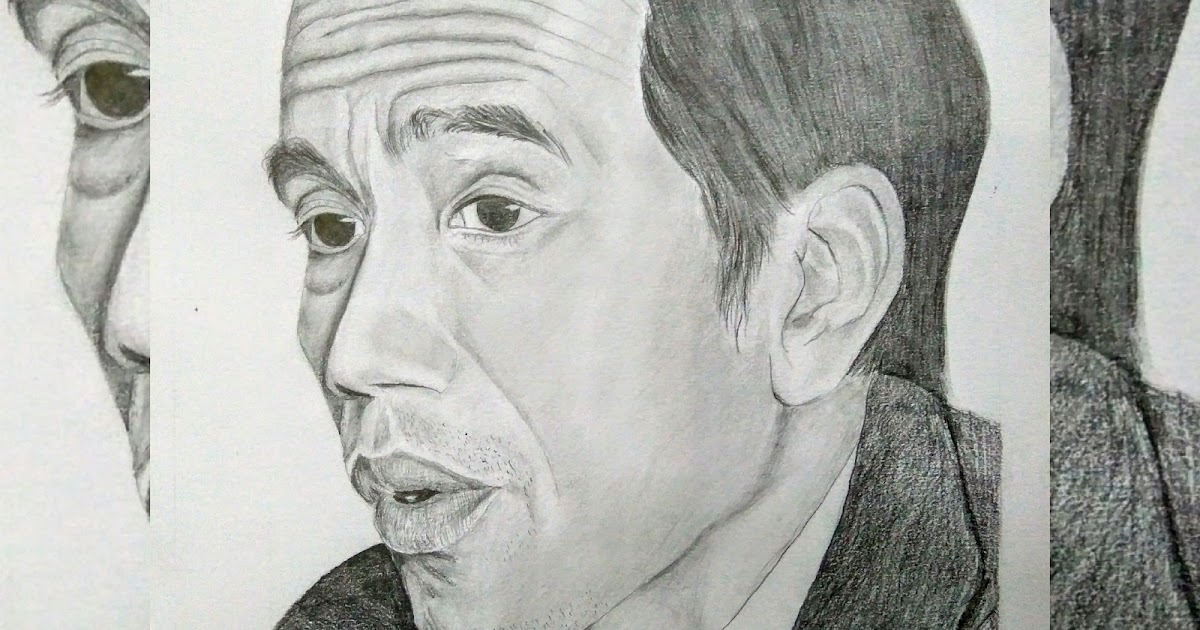 Lukisan Pensil Wajah Jokowi